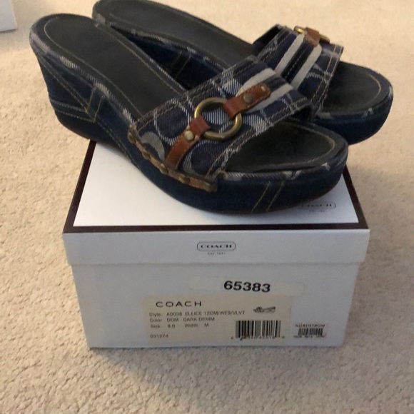 Coach denim wedges size 8 - Picture 2 of 10